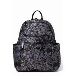 Baggallini Securtex Anti-Theft Vacation Backpack Black Hydrangea RFID